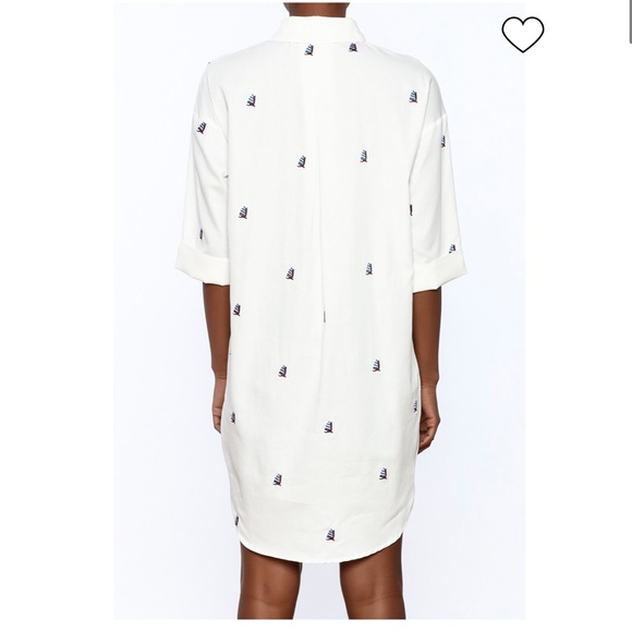 FRNCH | Sailboat Shirt Dress White Size Small/ Med - Picture 5 of 10